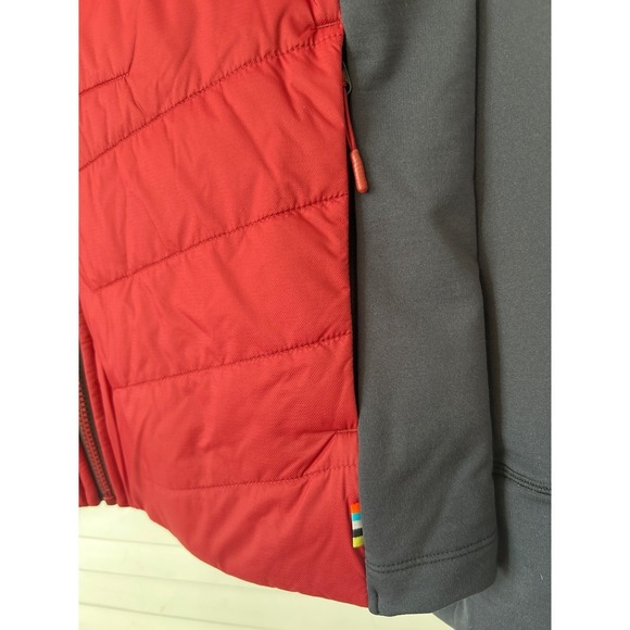 Smartwool Men's Hybrid Puffer Jacket Red Grey Full Zip Athletic Size L - Picture 4 of 10